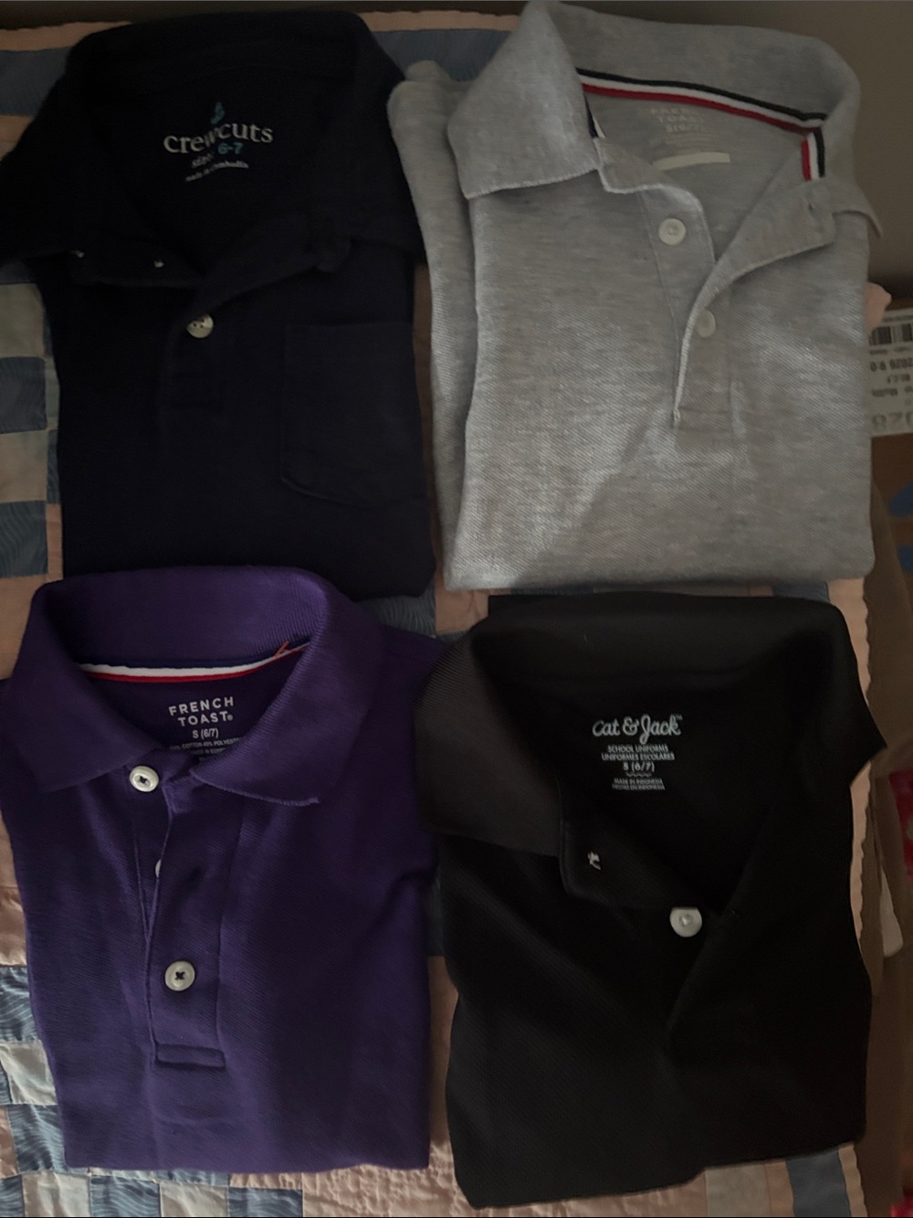 Boys Size 6-7 -5 polo shirts EXC Gymboree French Toast, Crewcuts, Cat &Jack